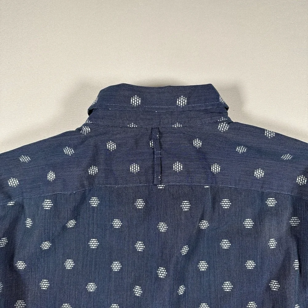 Banana Republic Grant Fit Custom‎ Shirt Blue Beehive Print Mens Medium